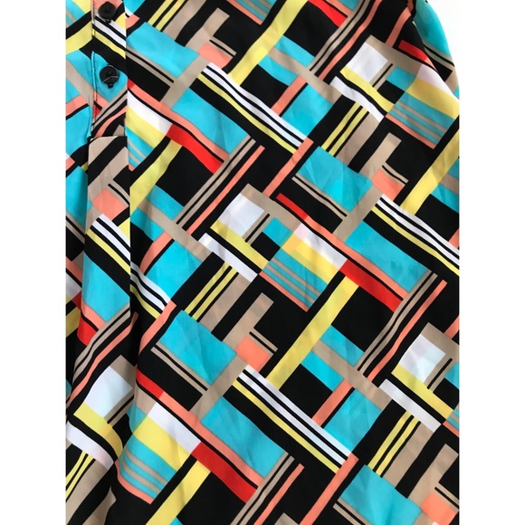 Dana Buchman Women’s Multicolored Half Button Down Sleeveless Top Size Medium - Picture 5 of 8